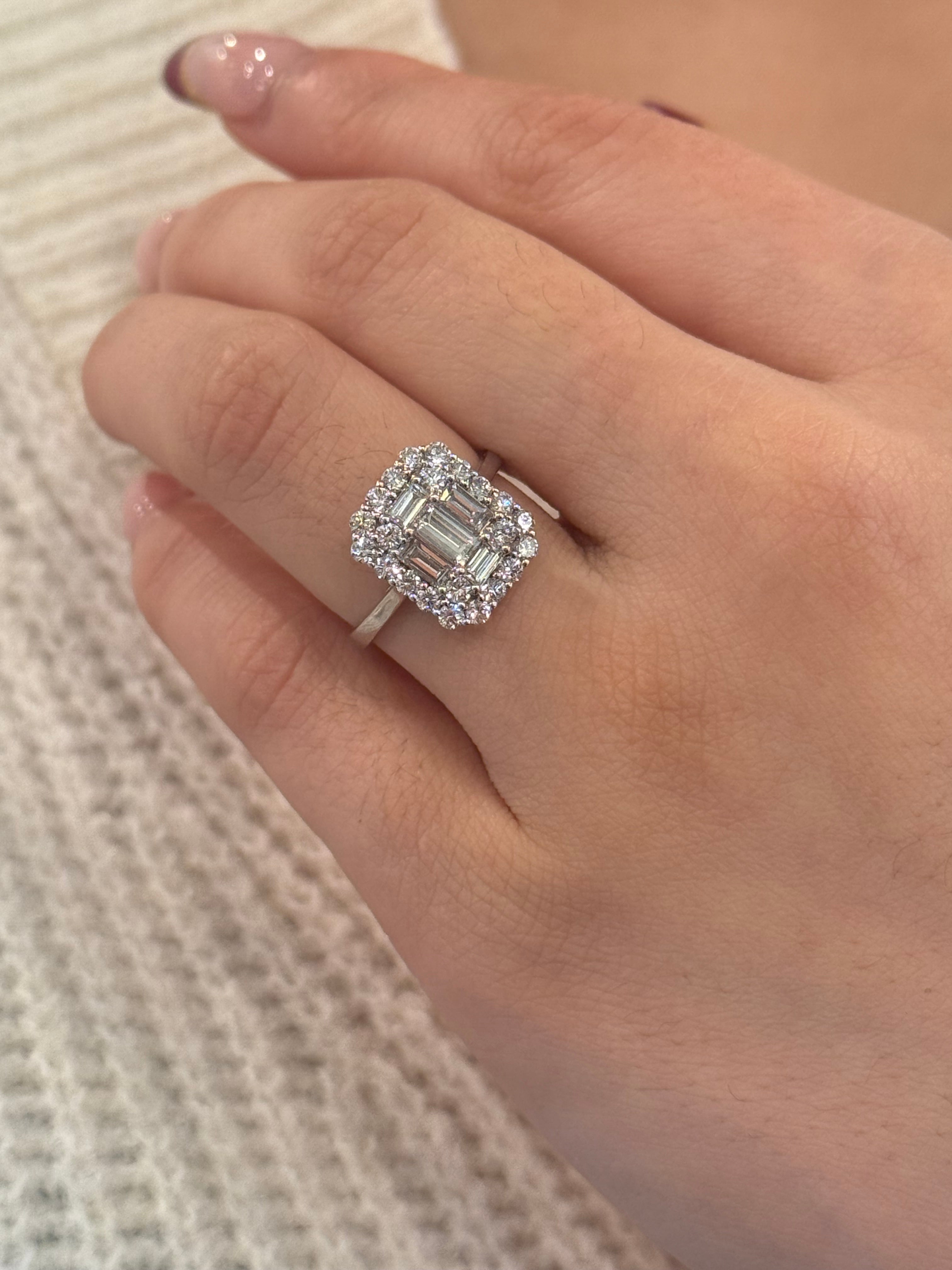 Platinum Fancy Laboratory Grown Diamond Cluster Ring