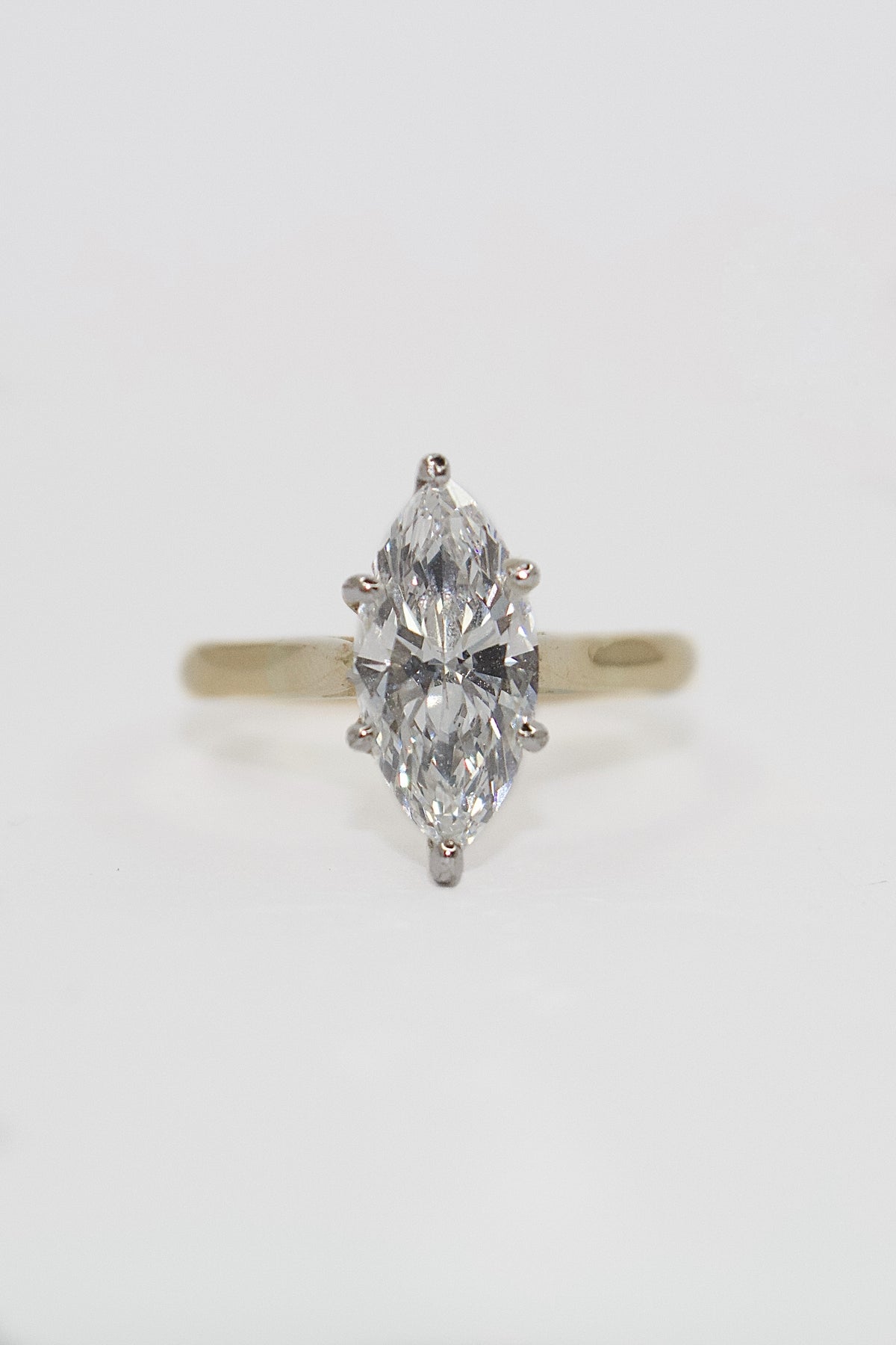 18K Yellow Gold 2.03ct Laboratory Grown Marquise Solitaire Ring