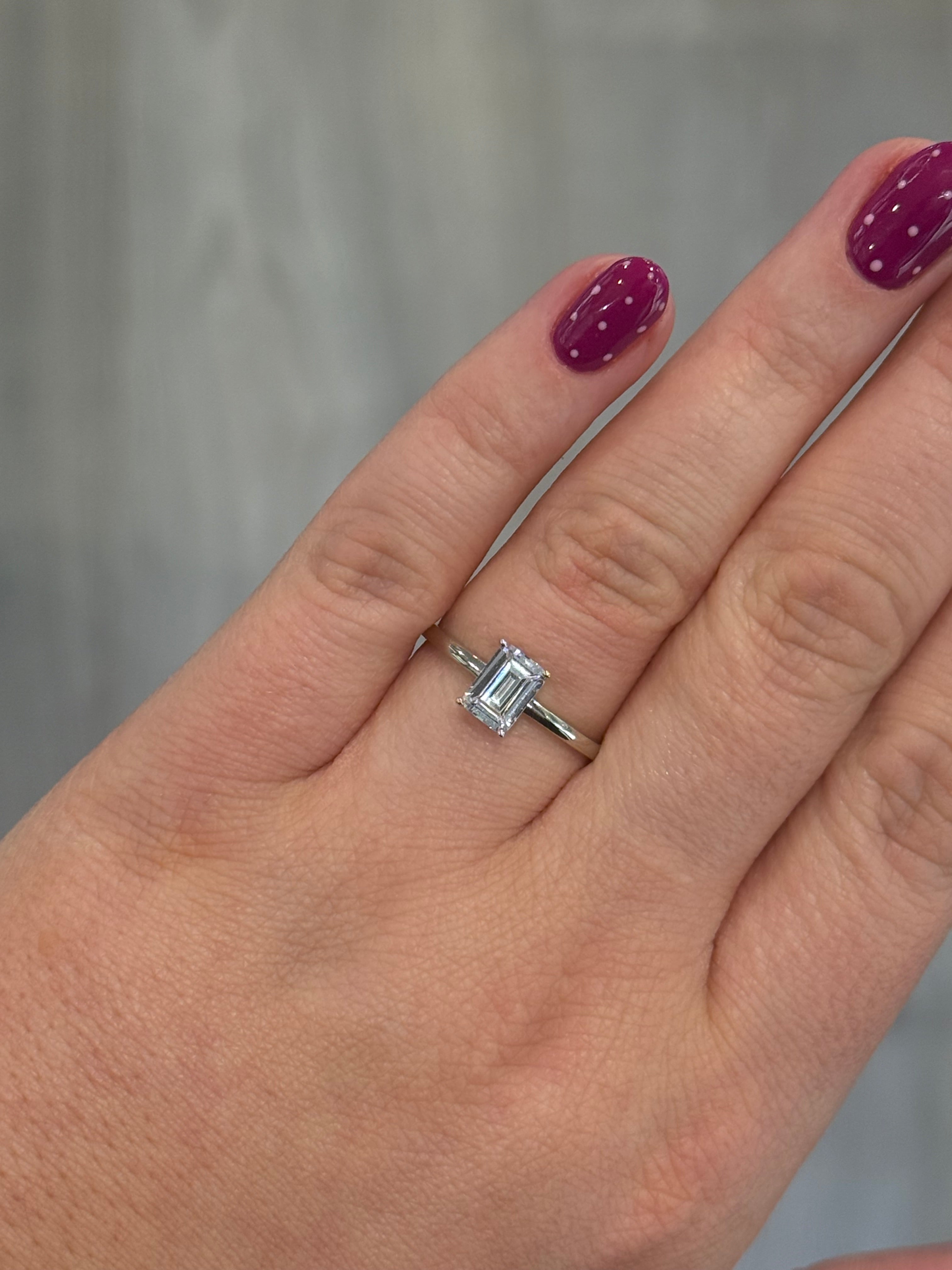 Sterling Silver Emerald Cut CZ Solitaire