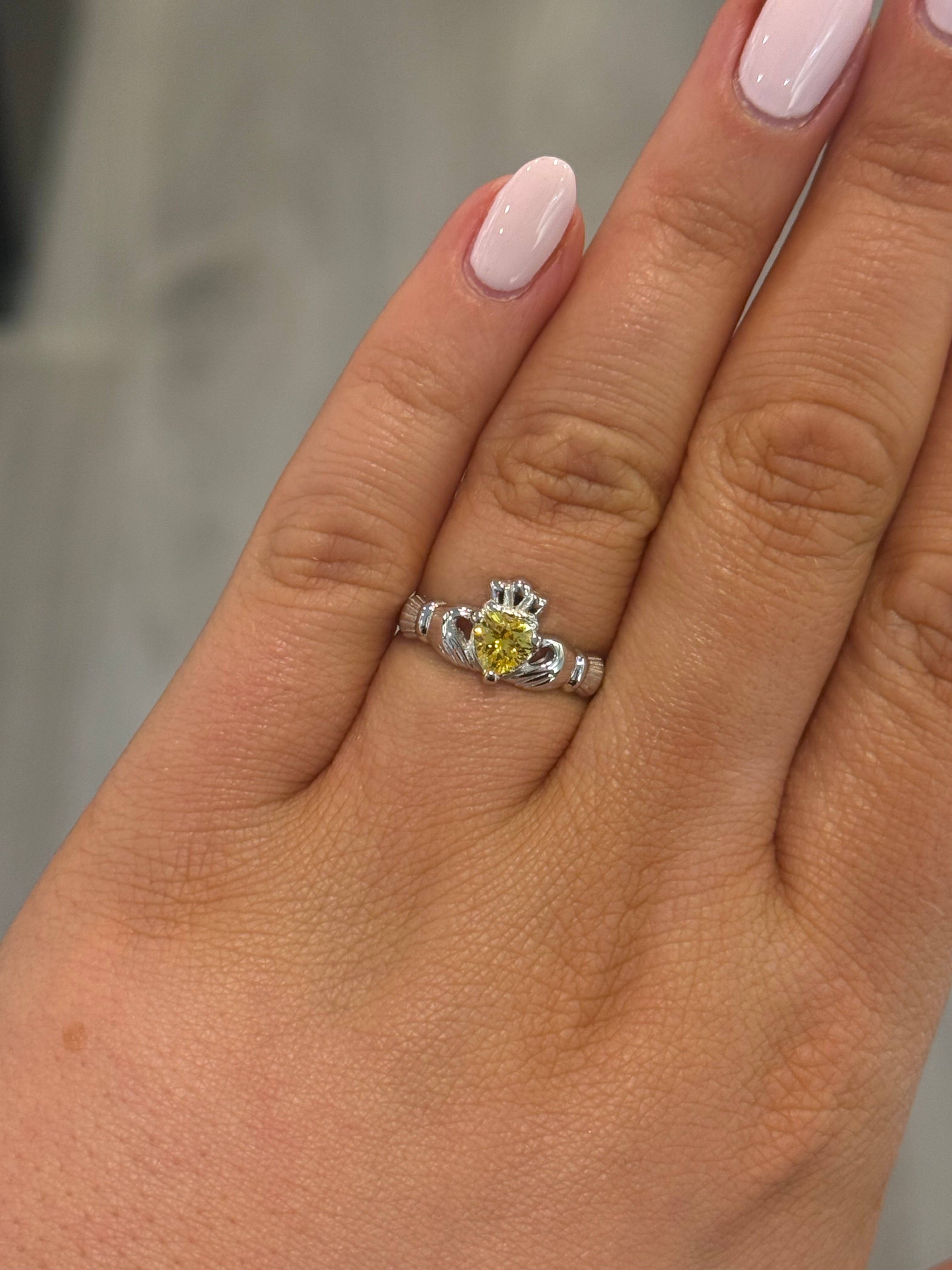Sterling Silver November Birthstone Claddagh