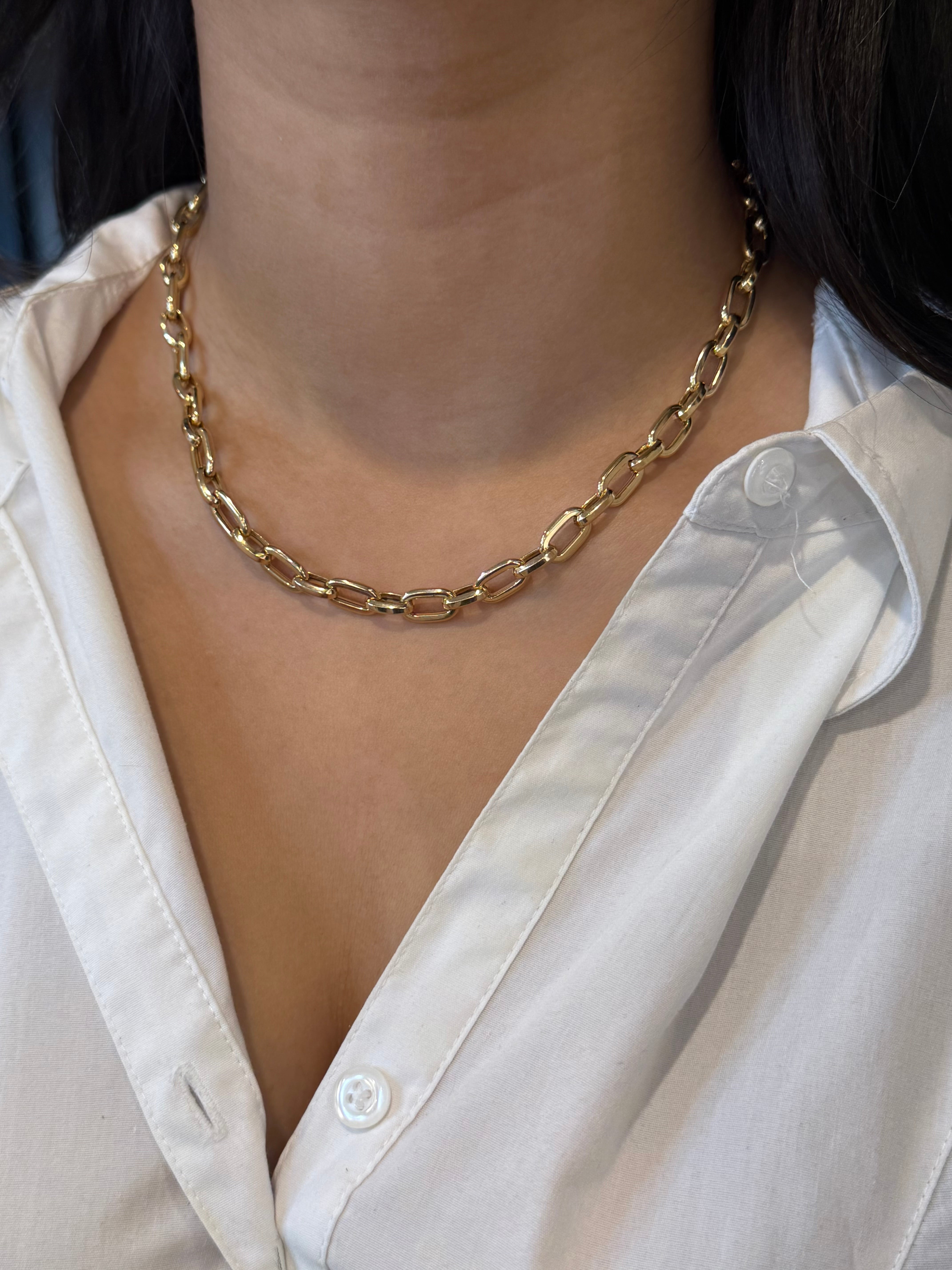 9ct Yellow Gold Chunky Paperlink Necklace