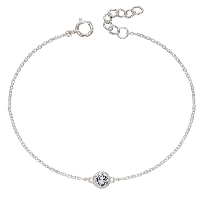 Sterling Silver April Birthstone Bracelet