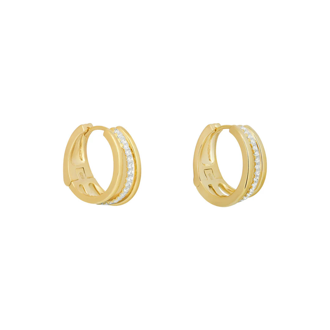 Gold Plated Sterling Silver TripleHoop Earrings