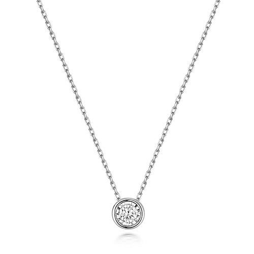 9ct White Gold Illusion Diamond Necklace