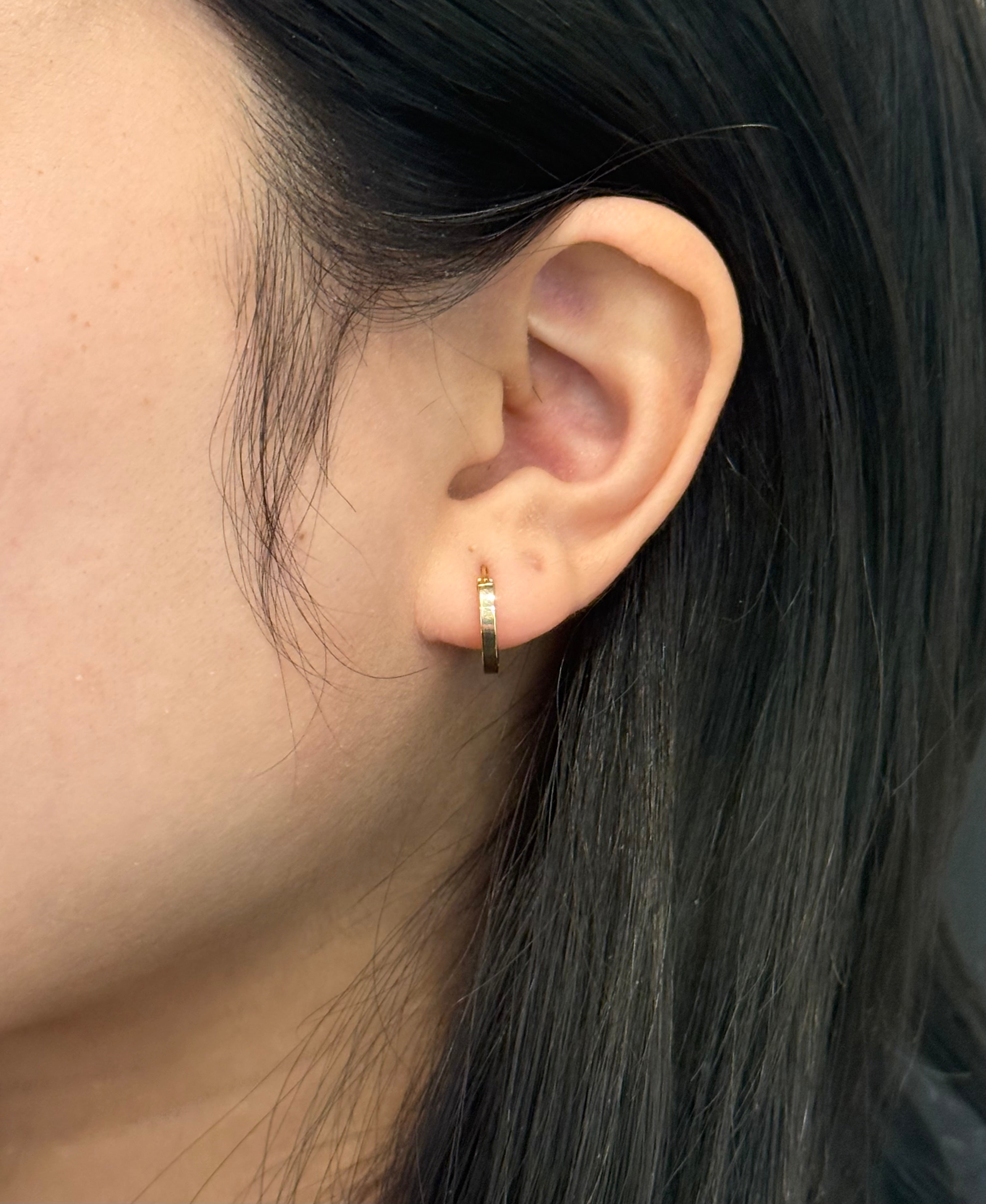 9ct Yellow Gold Flat Court Hoops