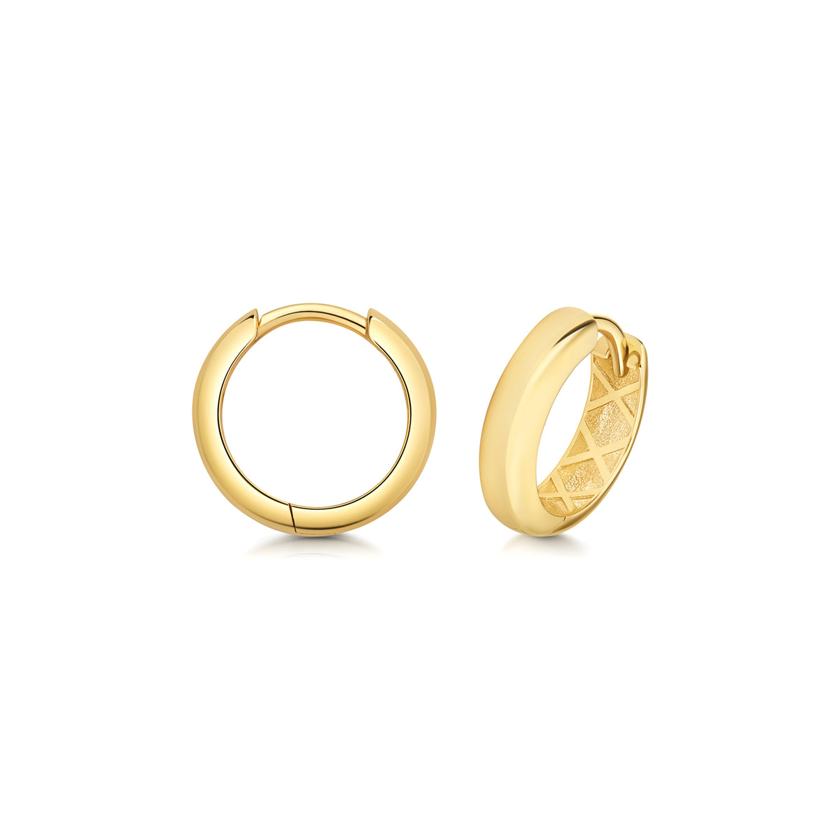 9K Yellow Gold Chunky Hinged Hoops