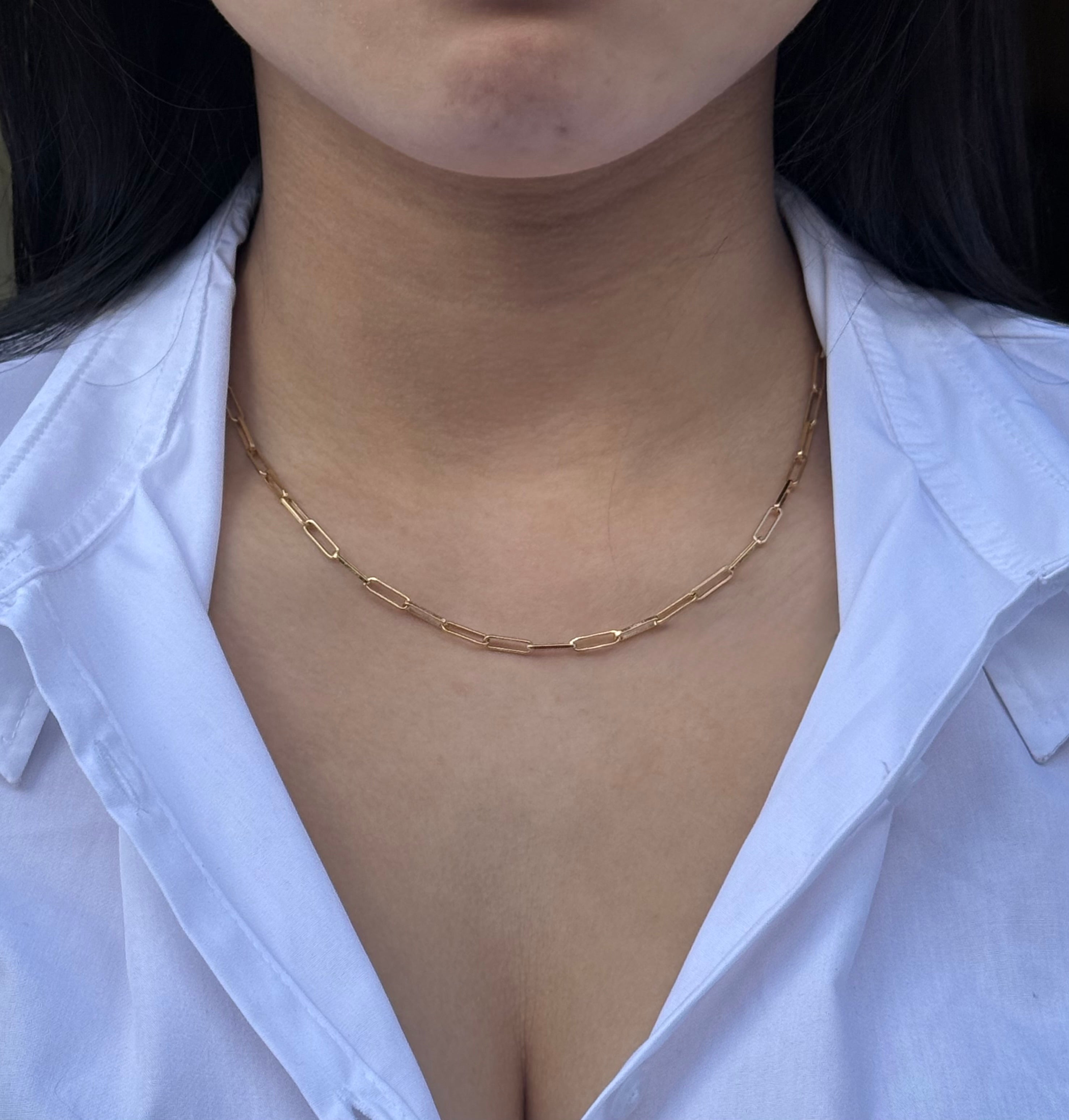 9ct Yellow Gold Medium Paperlink Necklace