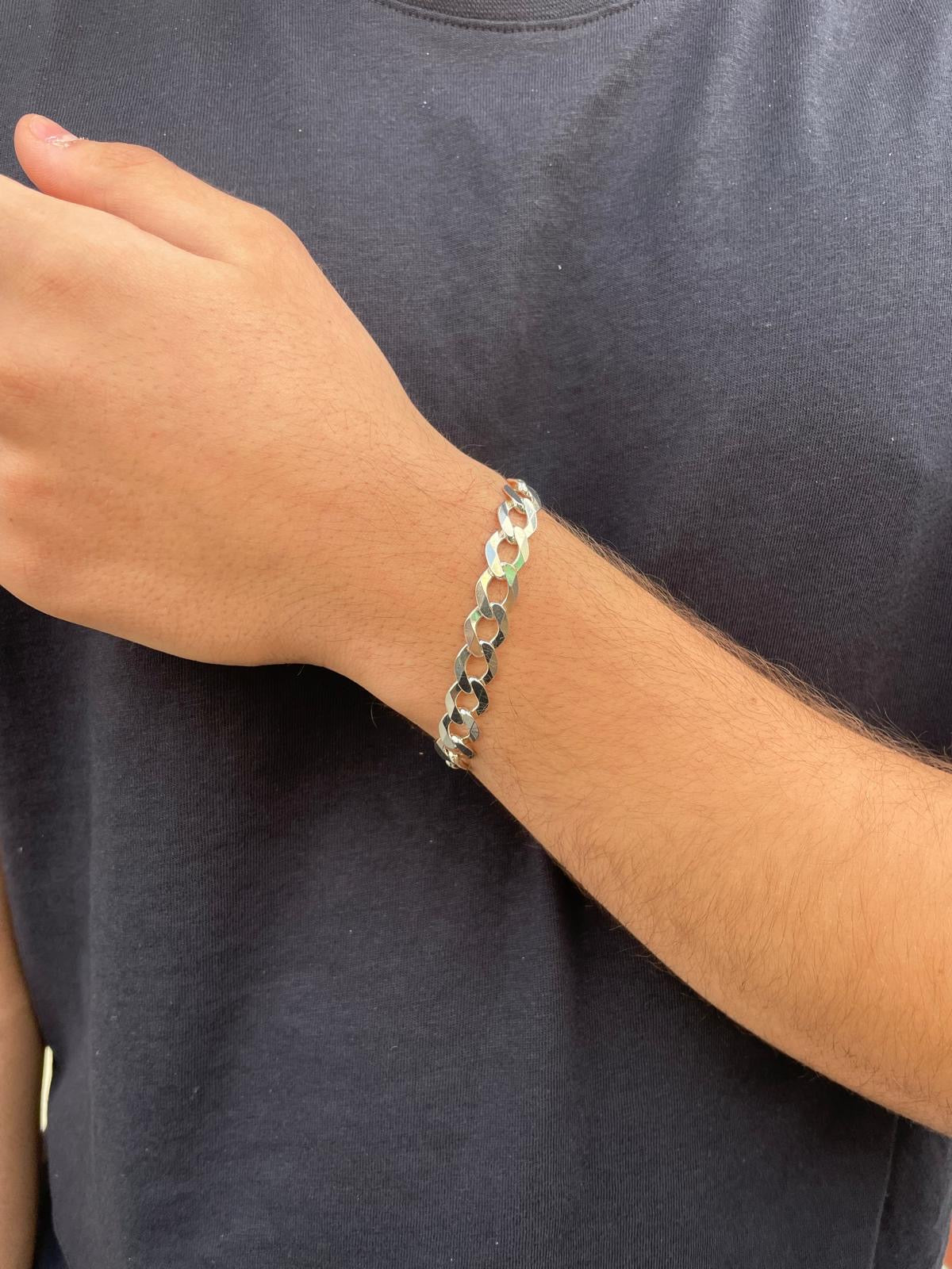 Sterling Silver Mens Curb Bracelet