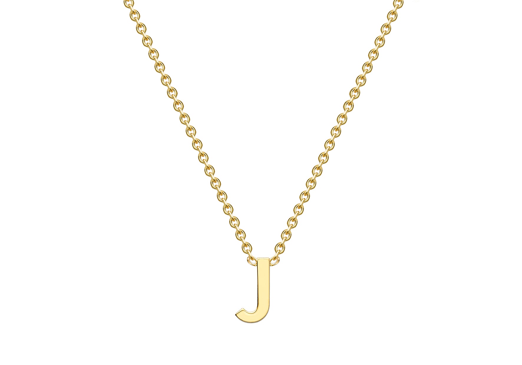 9ct Yellow Gold J Initial Necklace