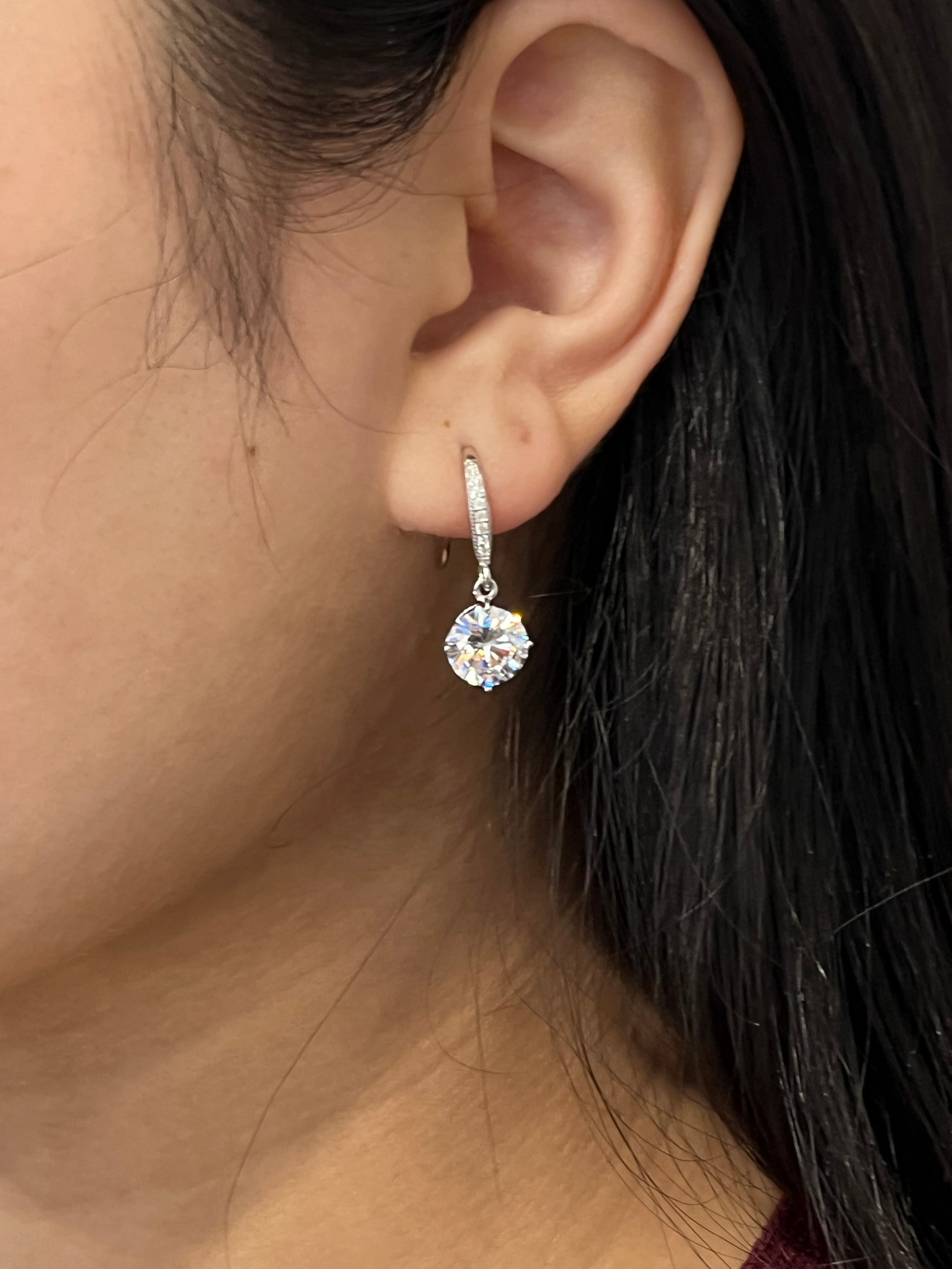 Sterling Silver Round Drop Earrings