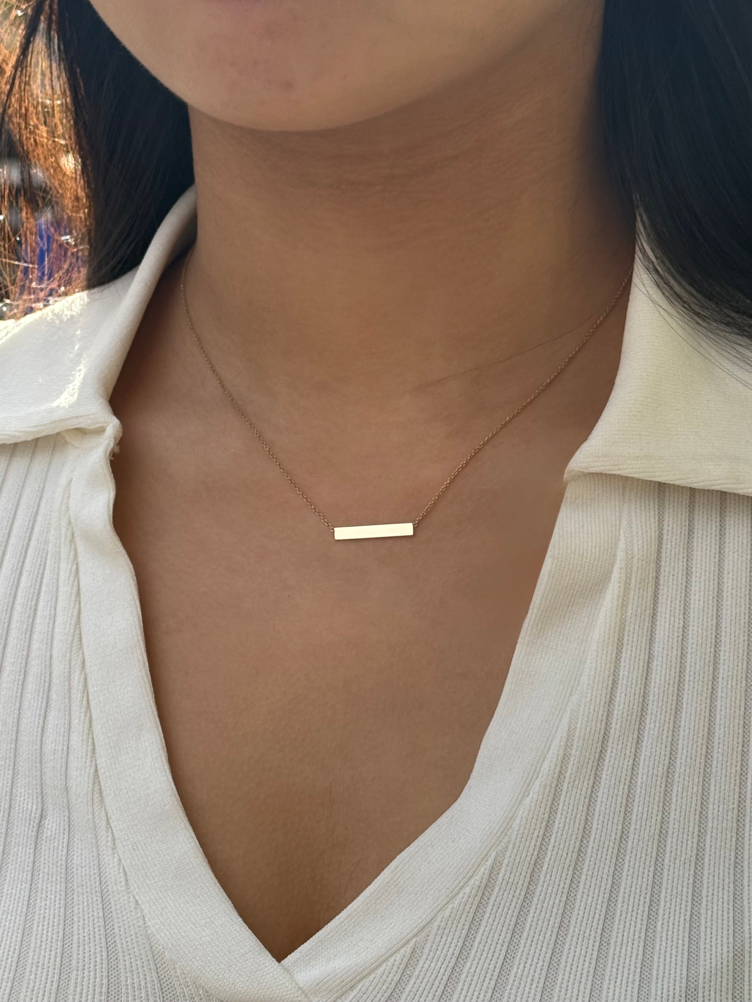 9ct Yellow Gold Horizontal Bar Necklace