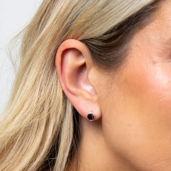 Sterling Silver January Birthstone Earrings