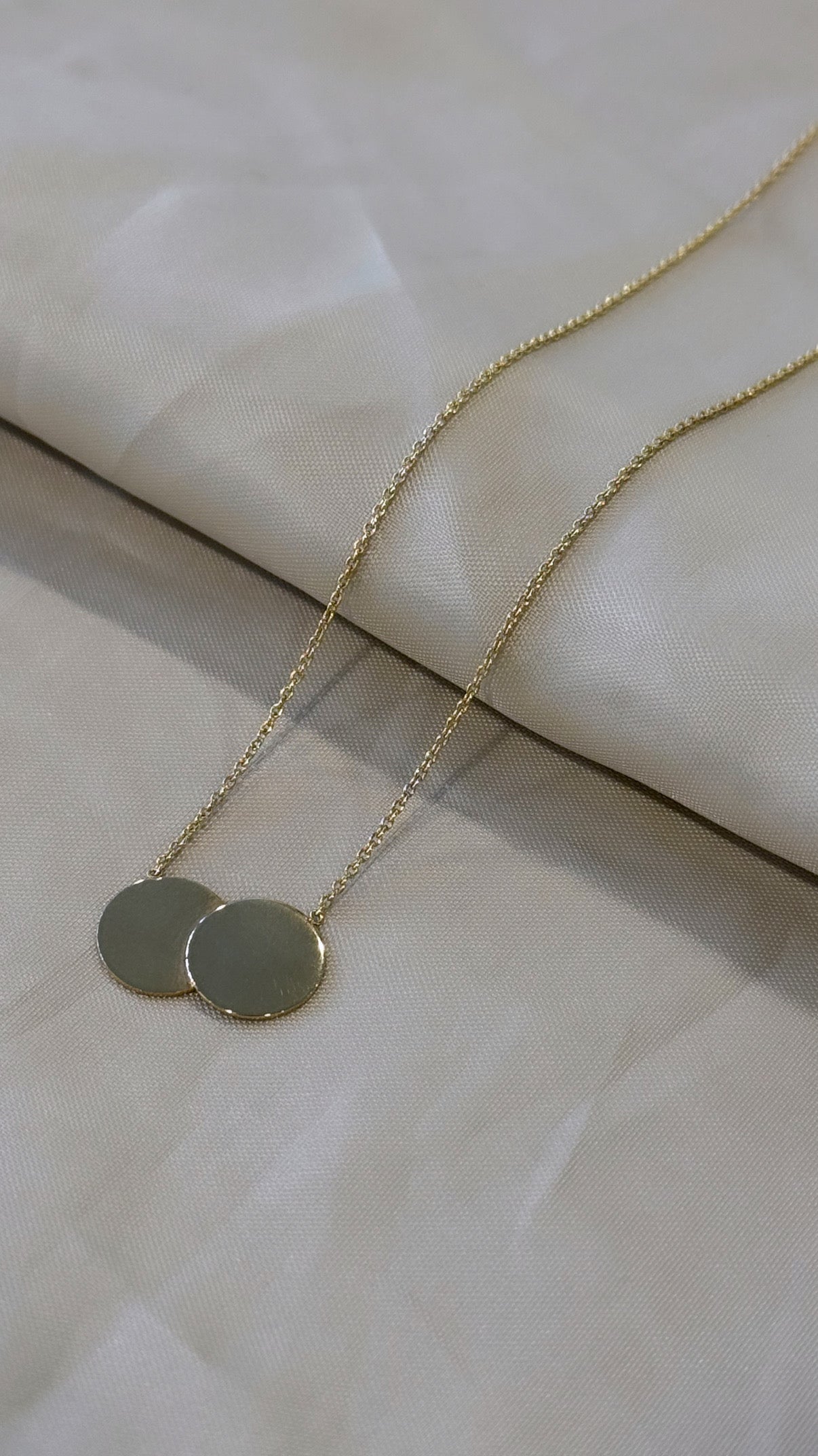 9ct Yellow Gold Double Disc Necklace