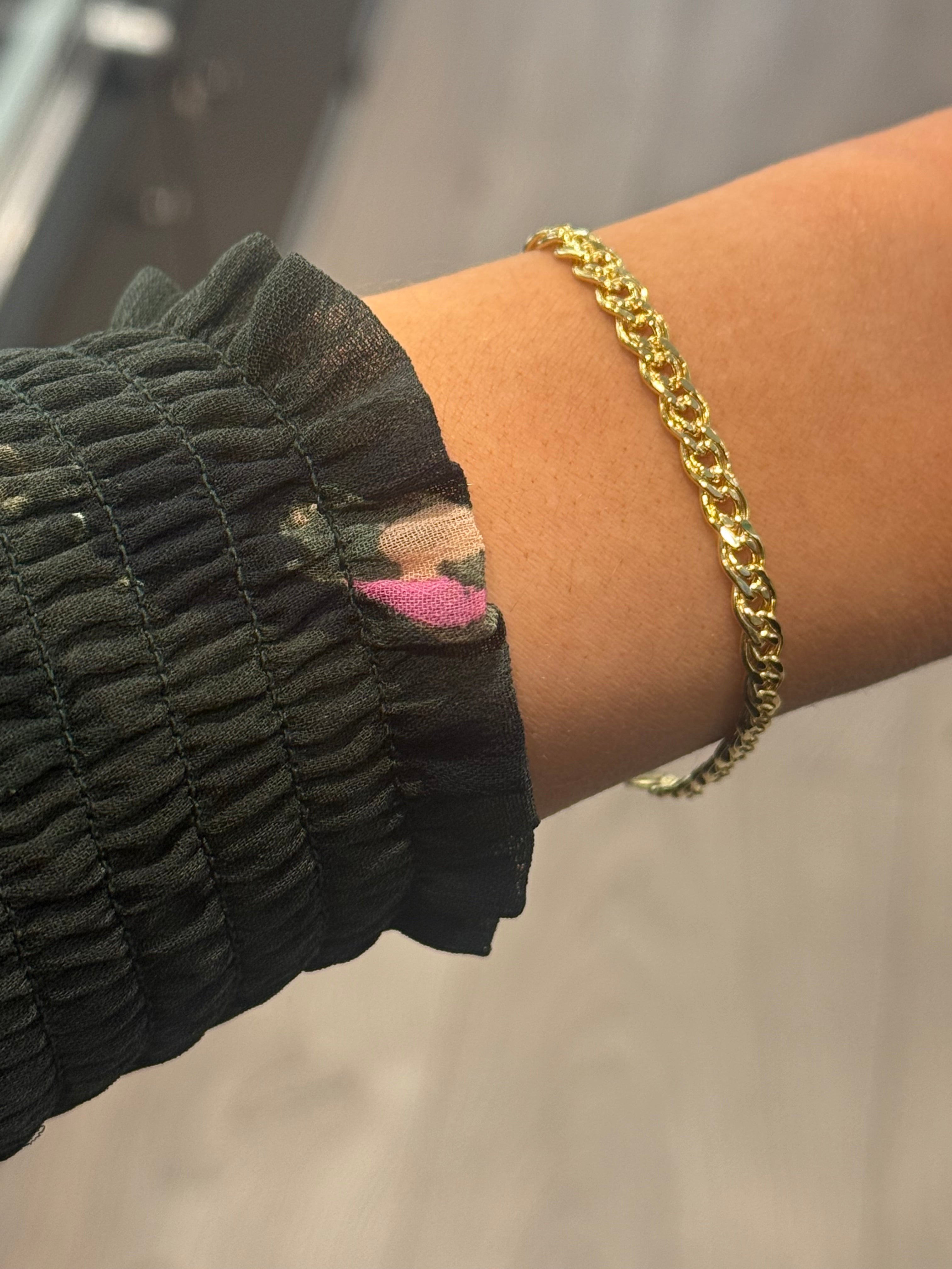 9ct Yellow Gold Oval Double Curb Bracelet