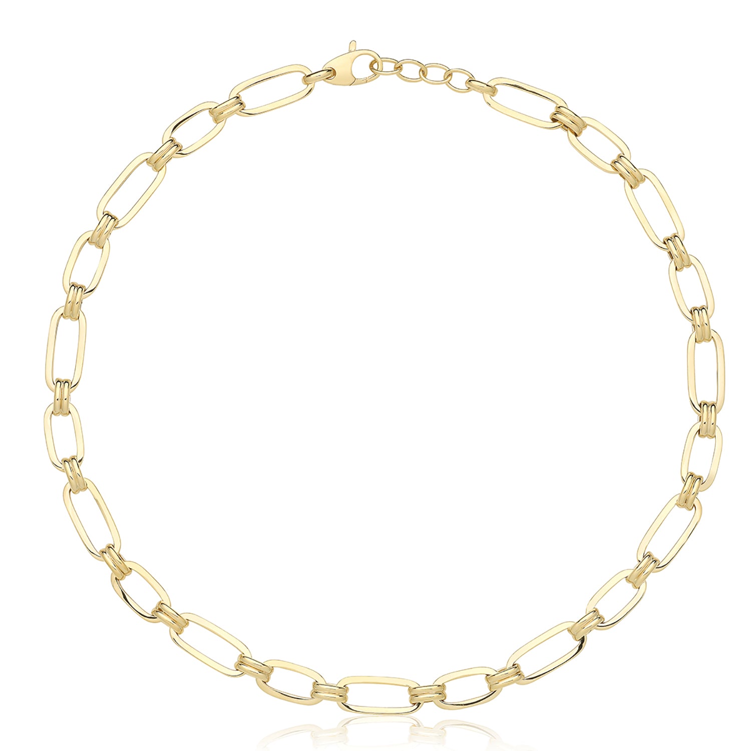9ct Yellow Gold Paperlink Double Link Necklace