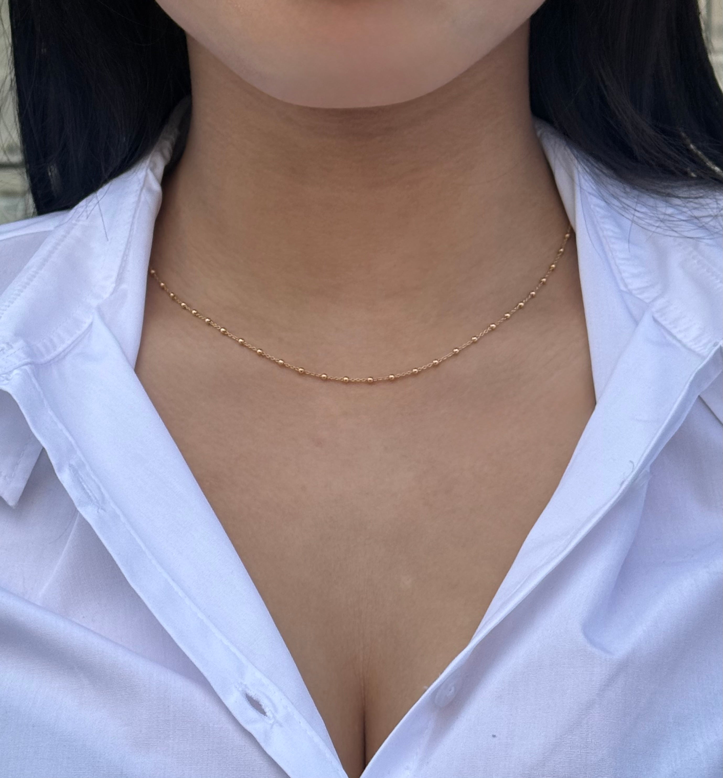 9ct Yellow Gold Beaded Necklace