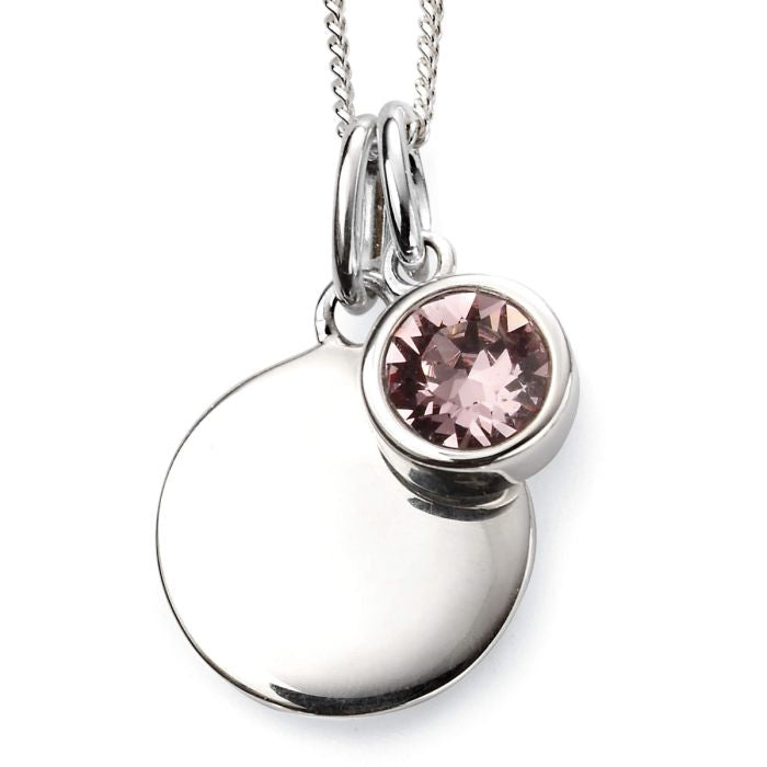 Sterling Silver June Birthstone Disc Pendant