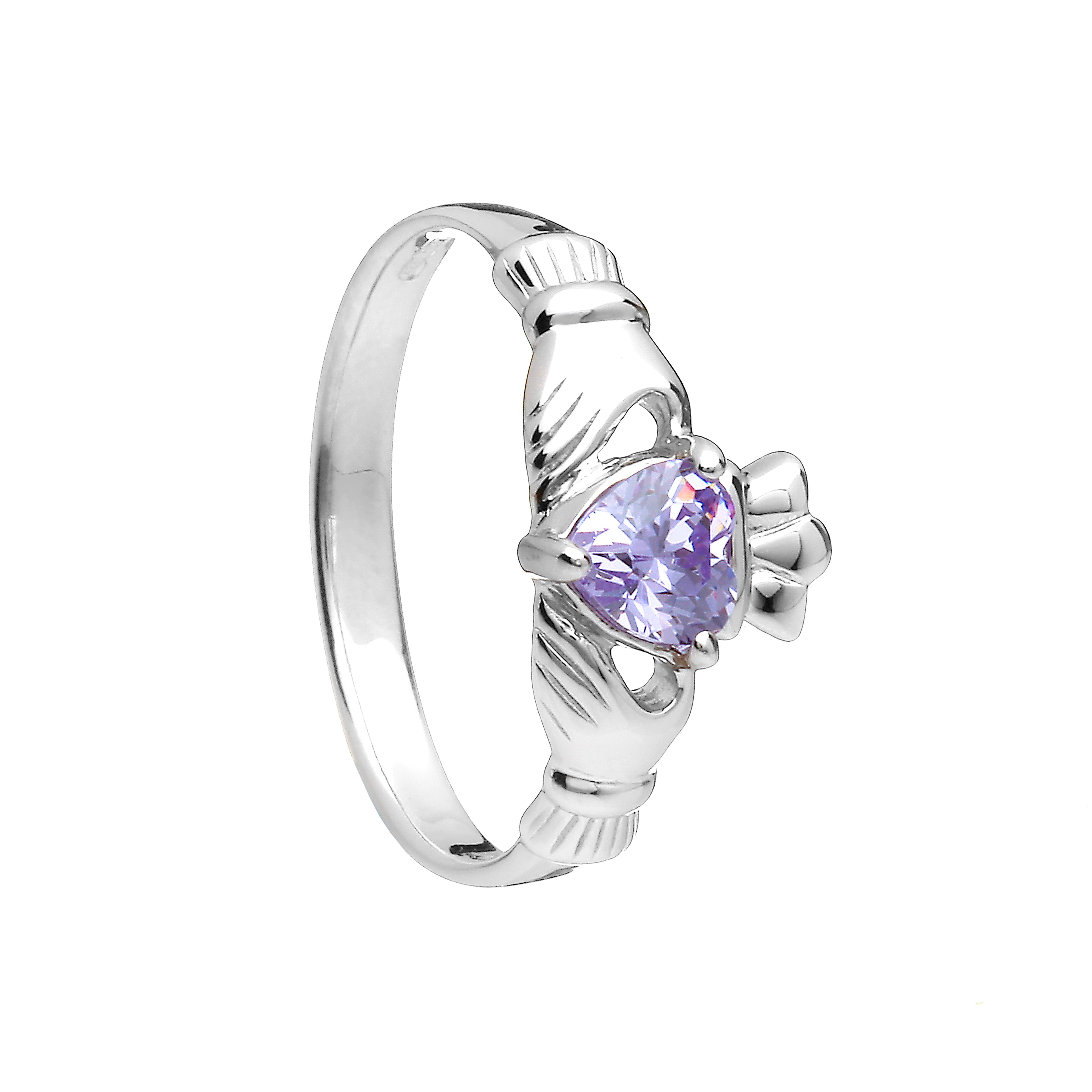 Sterling Silver June Birthstone Claddagh