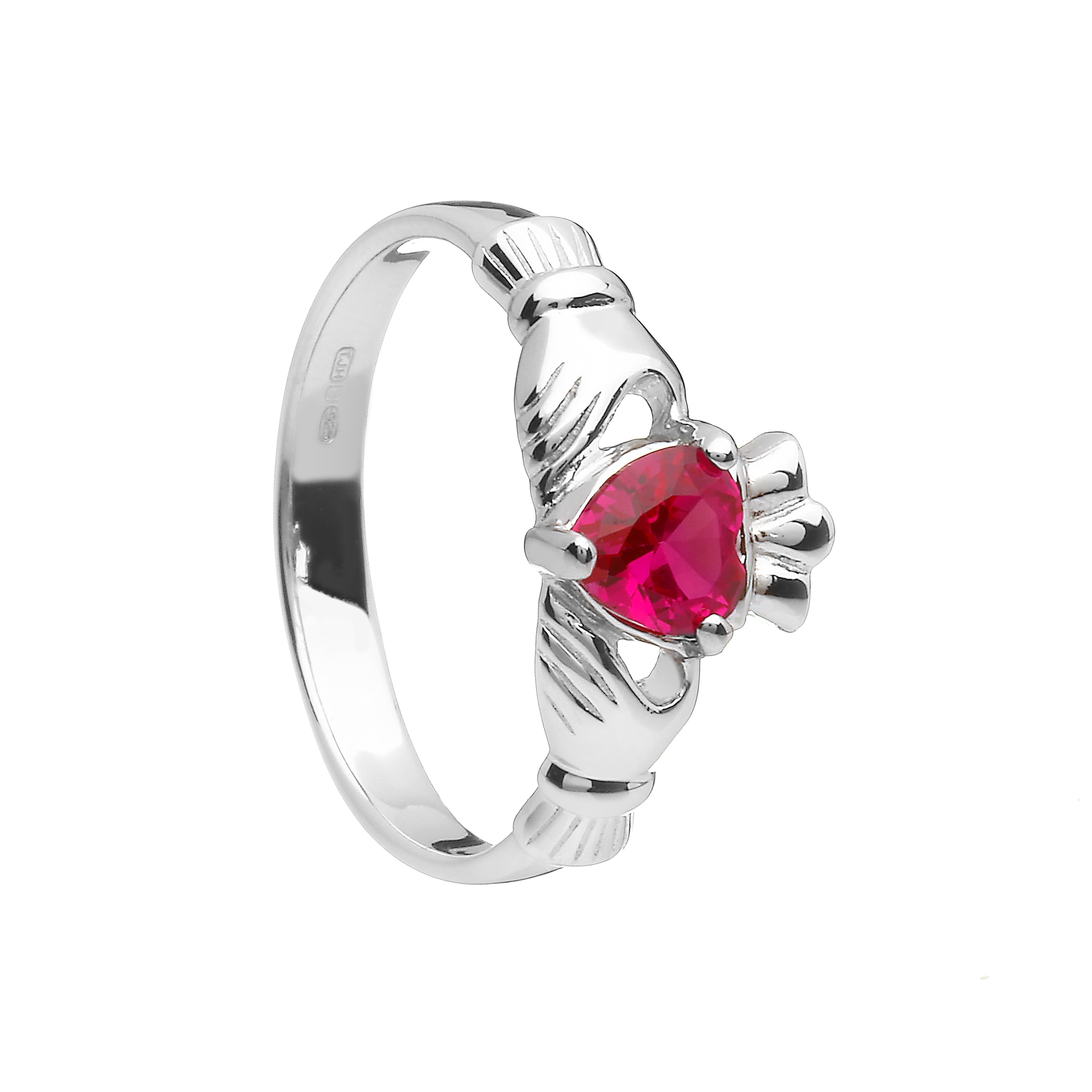 Sterling Silver July Birthstone Claddagh