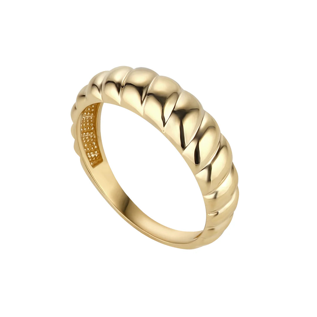 Croissant Shaped Gold Wedding Band