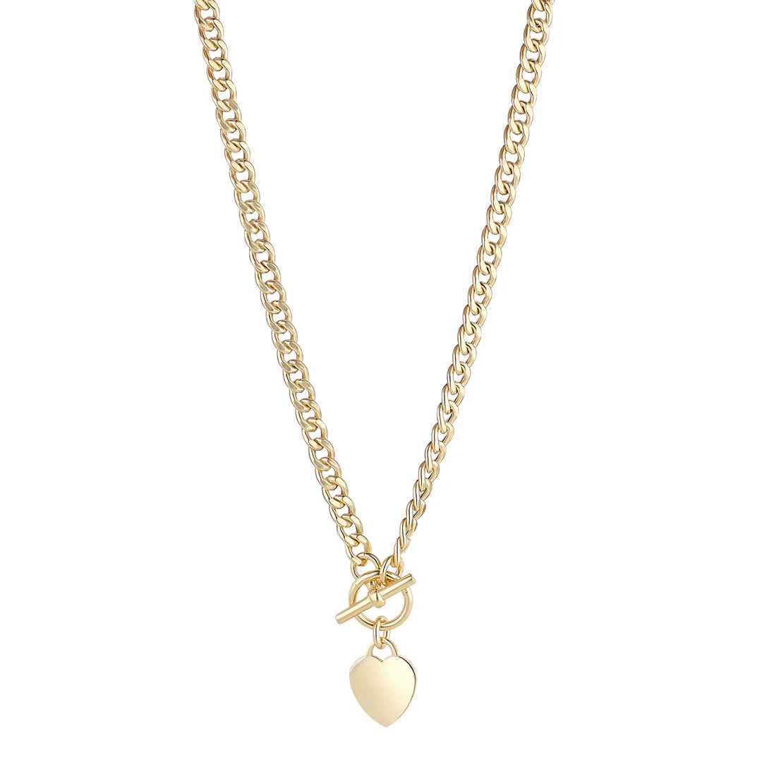 Gold Chain Necklace with T-Bar